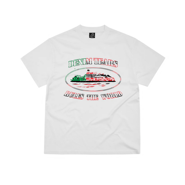 Corteiz x Denim Tears Alcatraz White Tee