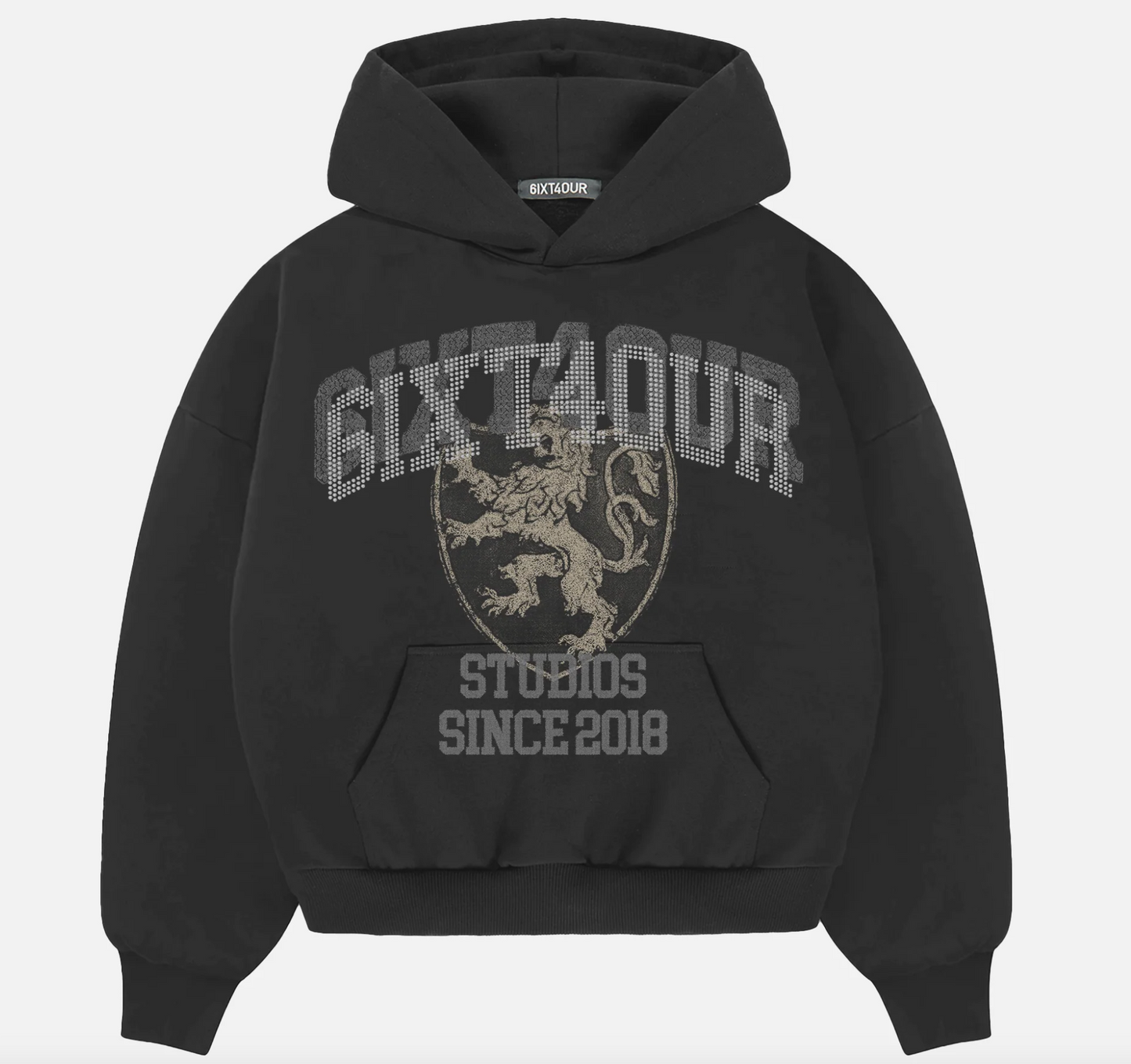 6ixt4our Shinny Black Hoodie