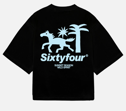 6ixt4our Black Sunset Tee