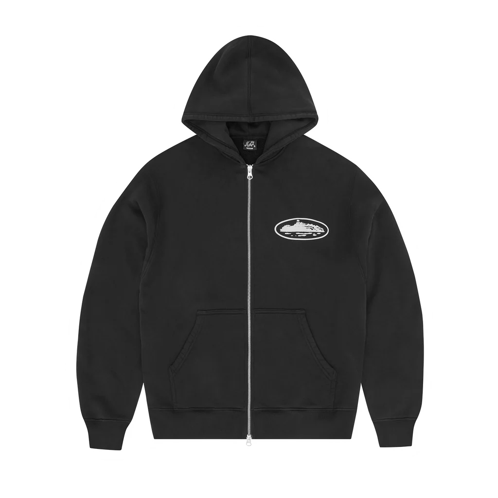 Corteiz OG Island ZIP Hoodie Black