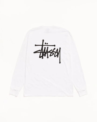 Stussy Basic weißes Langarmshirt