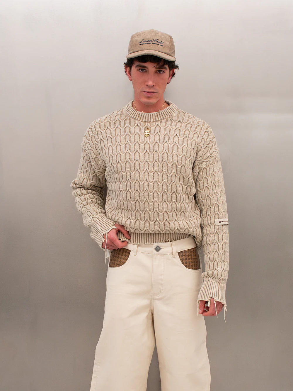 Host Herringbone Beige Knit