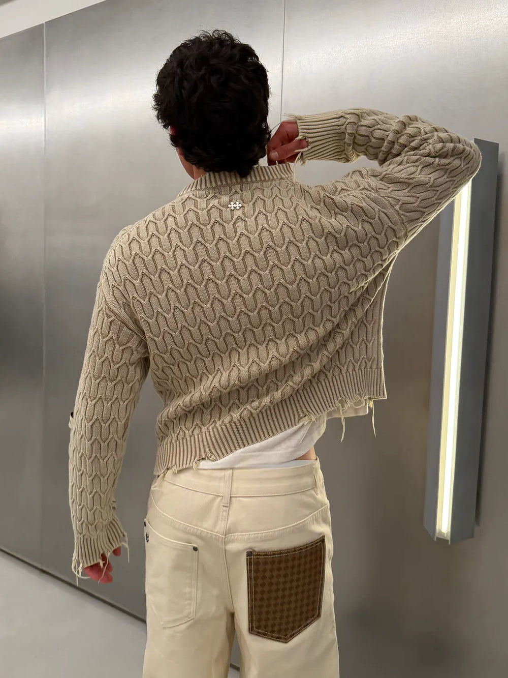 Host Herringbone Beige Knit