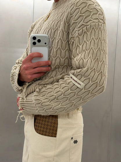 Host Herringbone Beige Knit