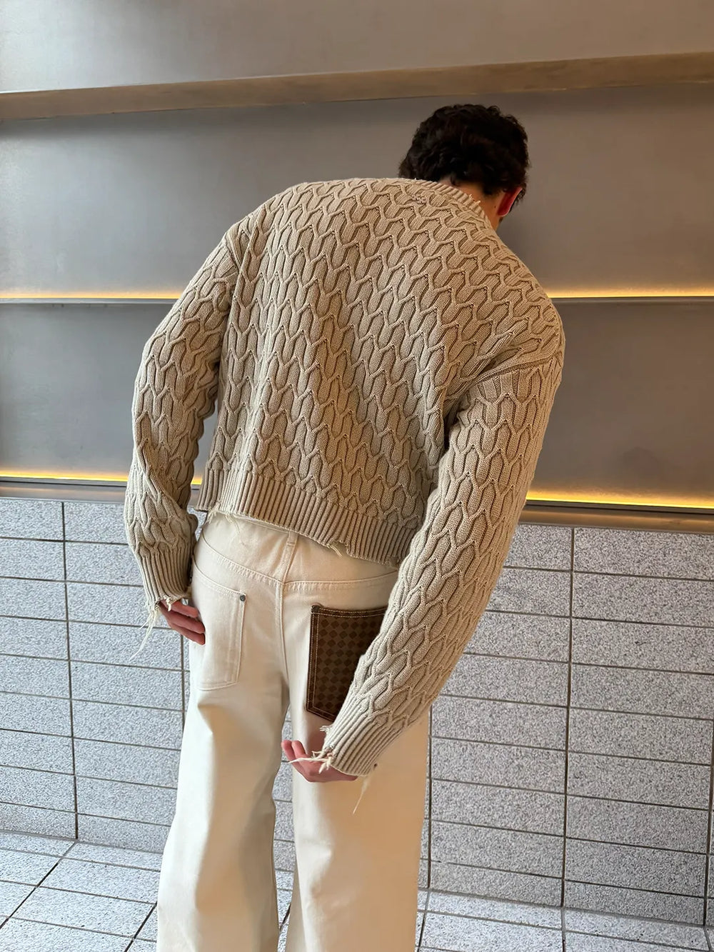 Host Herringbone Beige Knit