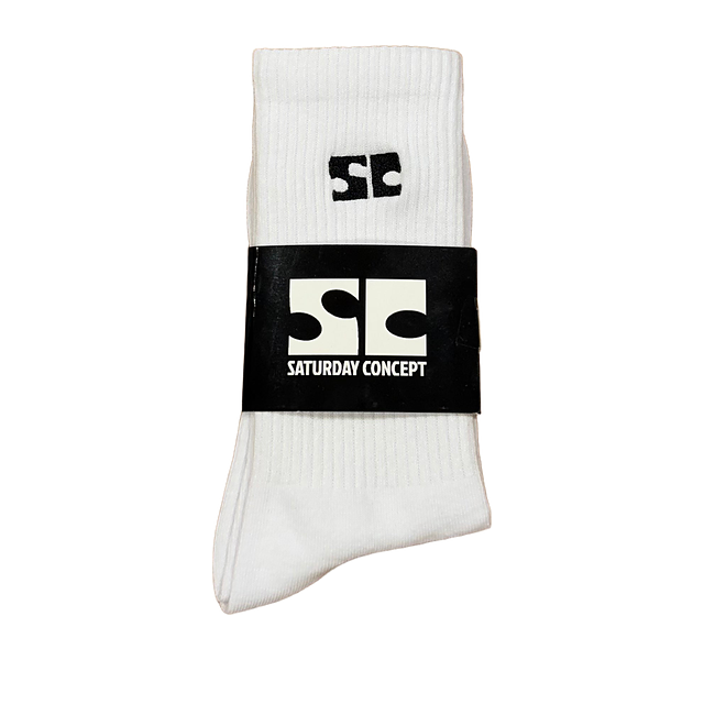 Saturday Logo Socks White