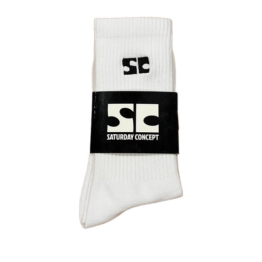 Saturday Logo Socks White