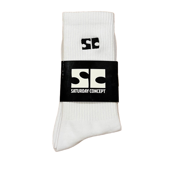 Saturday Logo Socks White