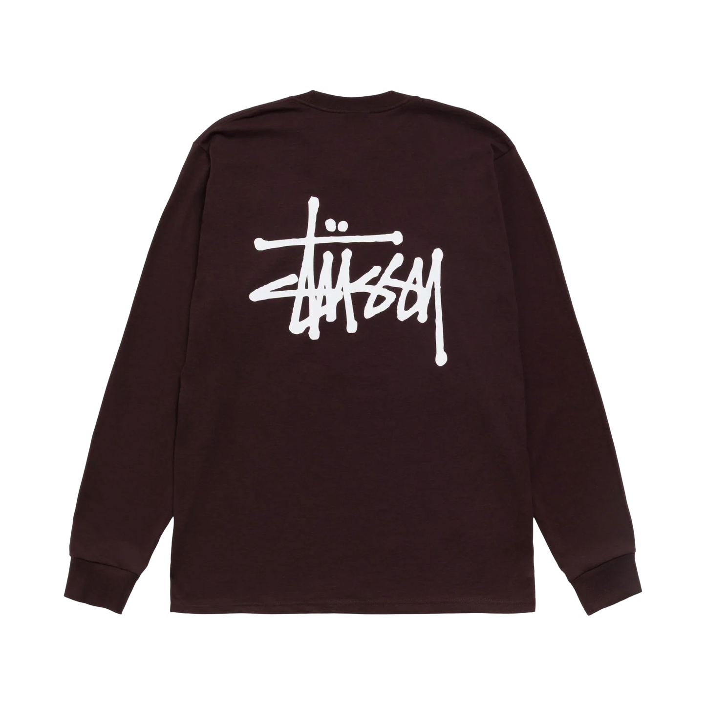 Stussy Basic Chocolate Long Sleeve - brown, white | Saturday Concept