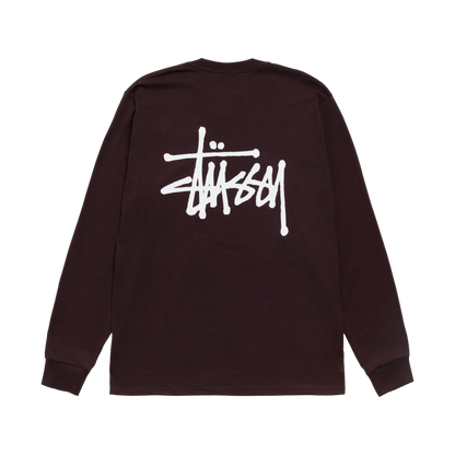 Stussy Basic Chocolate Long Sleeve - brown, white | Saturday Concept