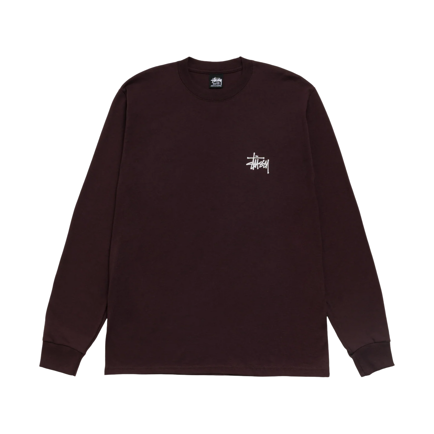 Stussy Basic Chocolate Long Sleeve - brown, white | Saturday Concept