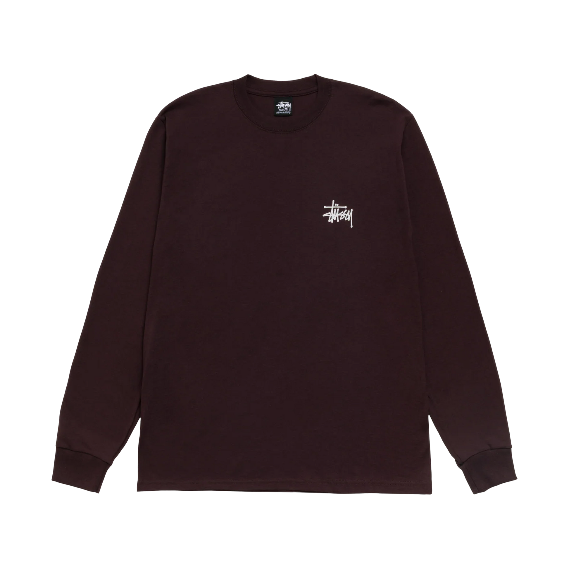 Stussy Basic Chocolate Long Sleeve - brown, white | Saturday Concept