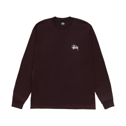 Stussy Basic Chocolate Long Sleeve - brown, white | Saturday Concept