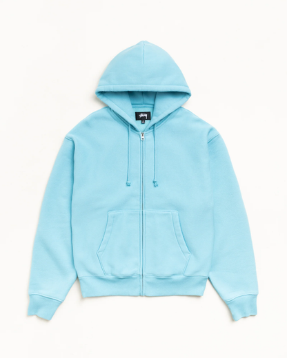 Stussy Cursive Zip Hoodie Baby Blue - blue | Saturday Concept