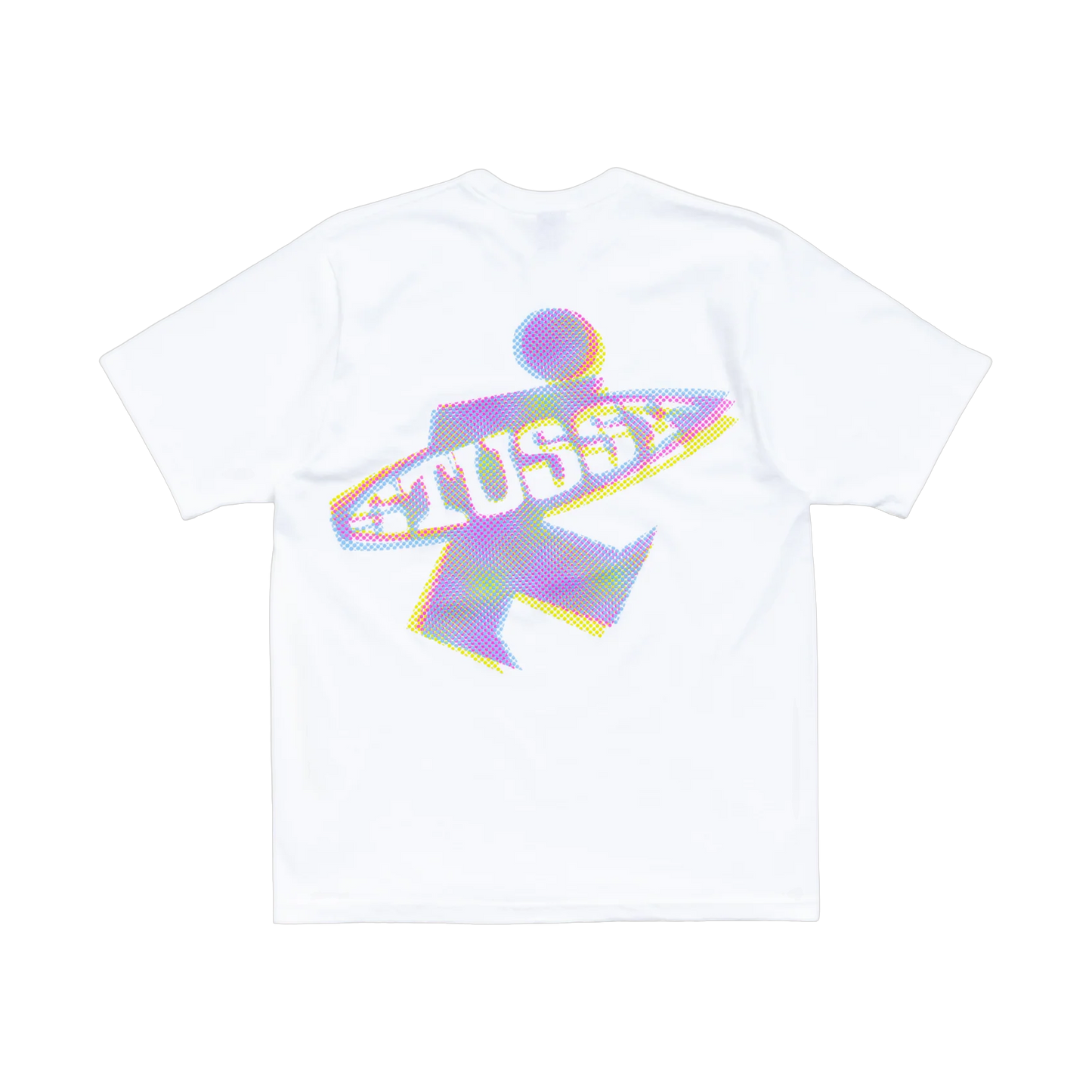 Stussy Dot Surf White Tee - white, pink | Saturday Concept
