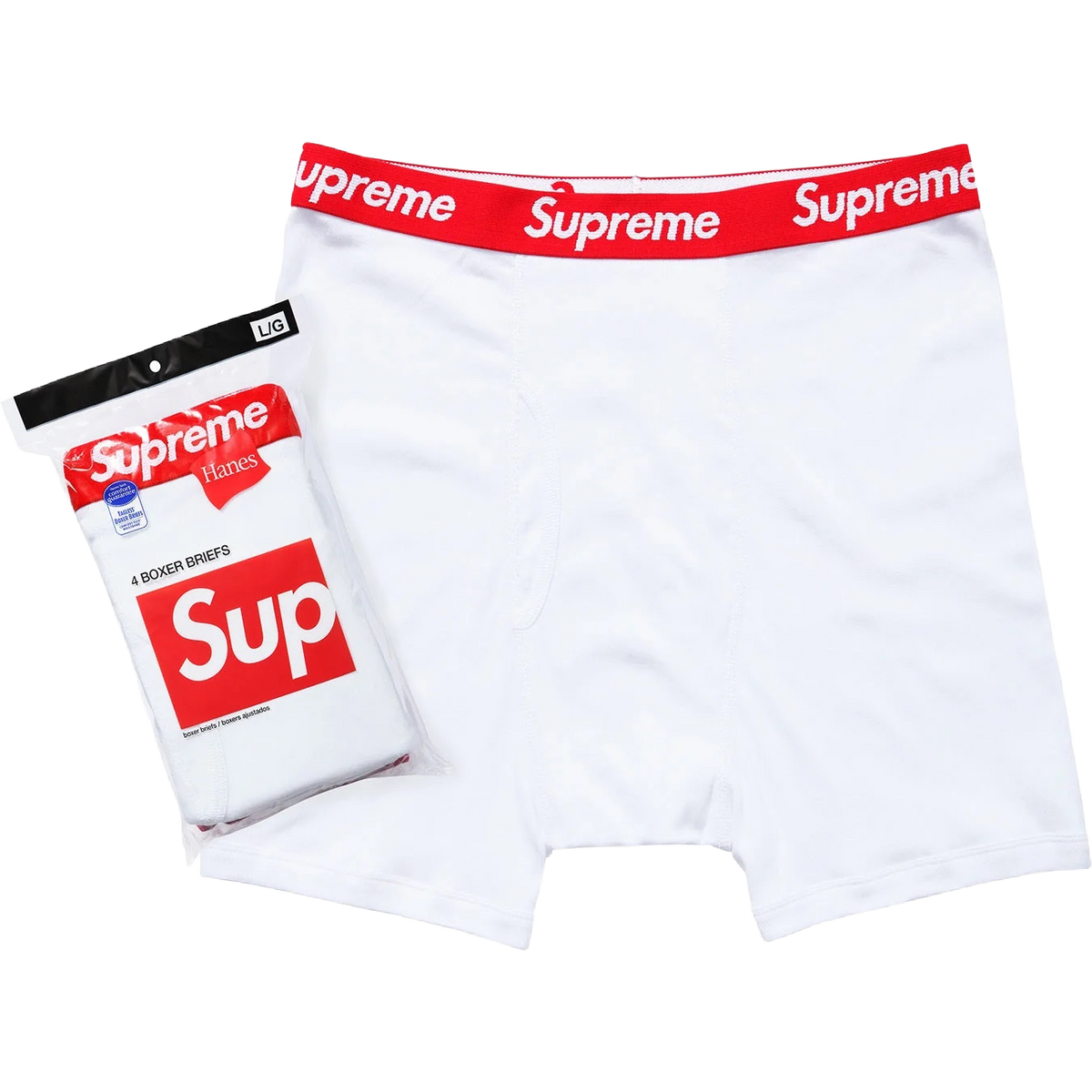 Supreme Boxers Brief Pack 4 White
