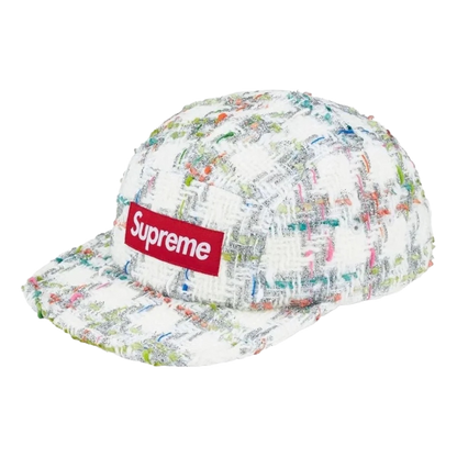 Supreme Cap 5 Panel Metallic Boucle White
