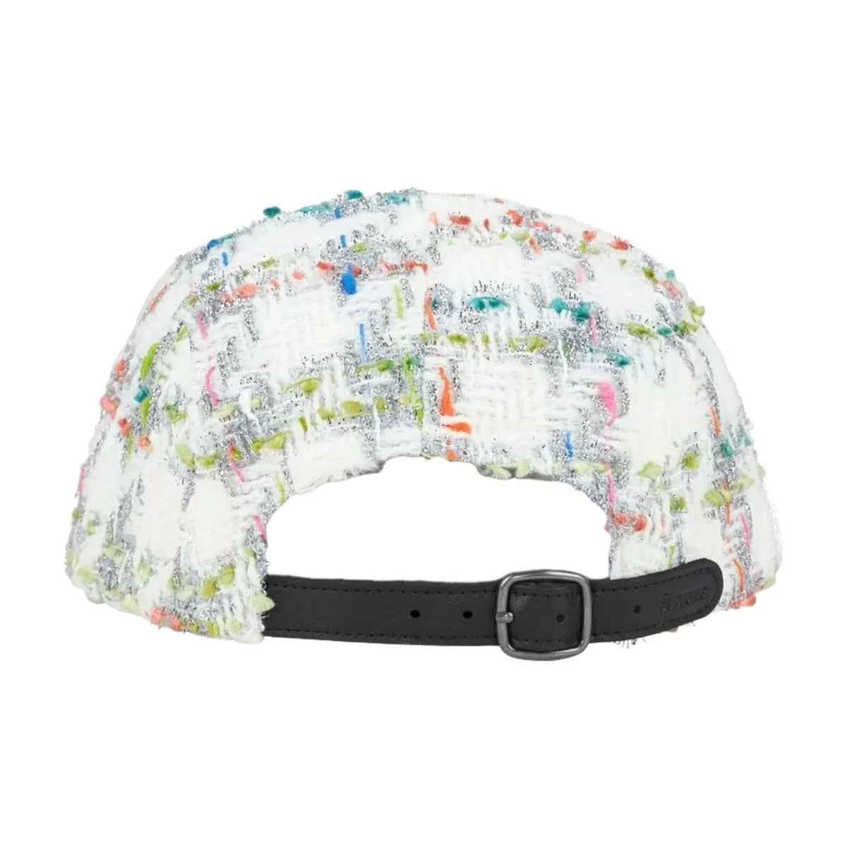 Supreme Cap 5 Panel Metallic Boucle White