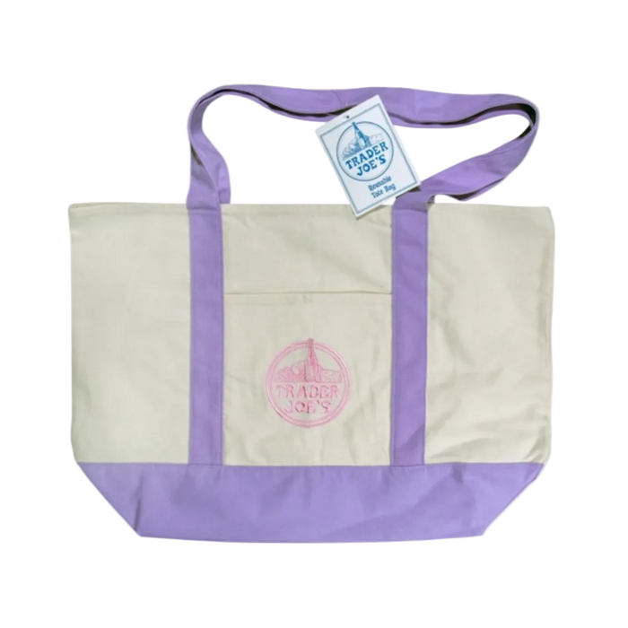 Trader Joes Canvas-Einkaufstasche Lavendel