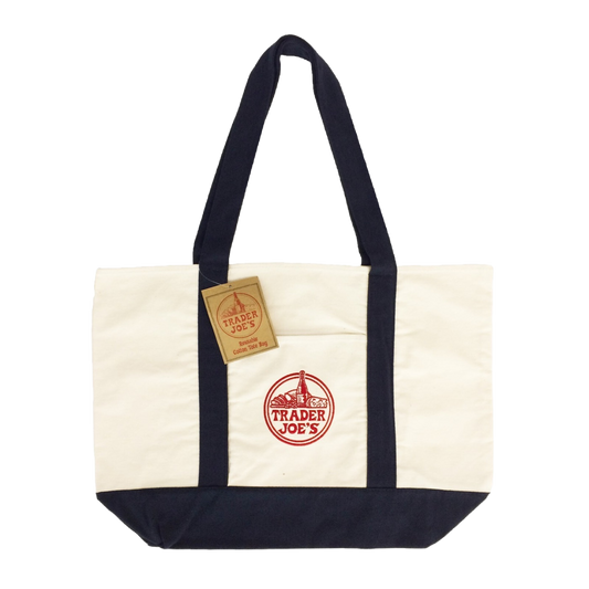 Trader Joes Canvas Tote Bag Navy