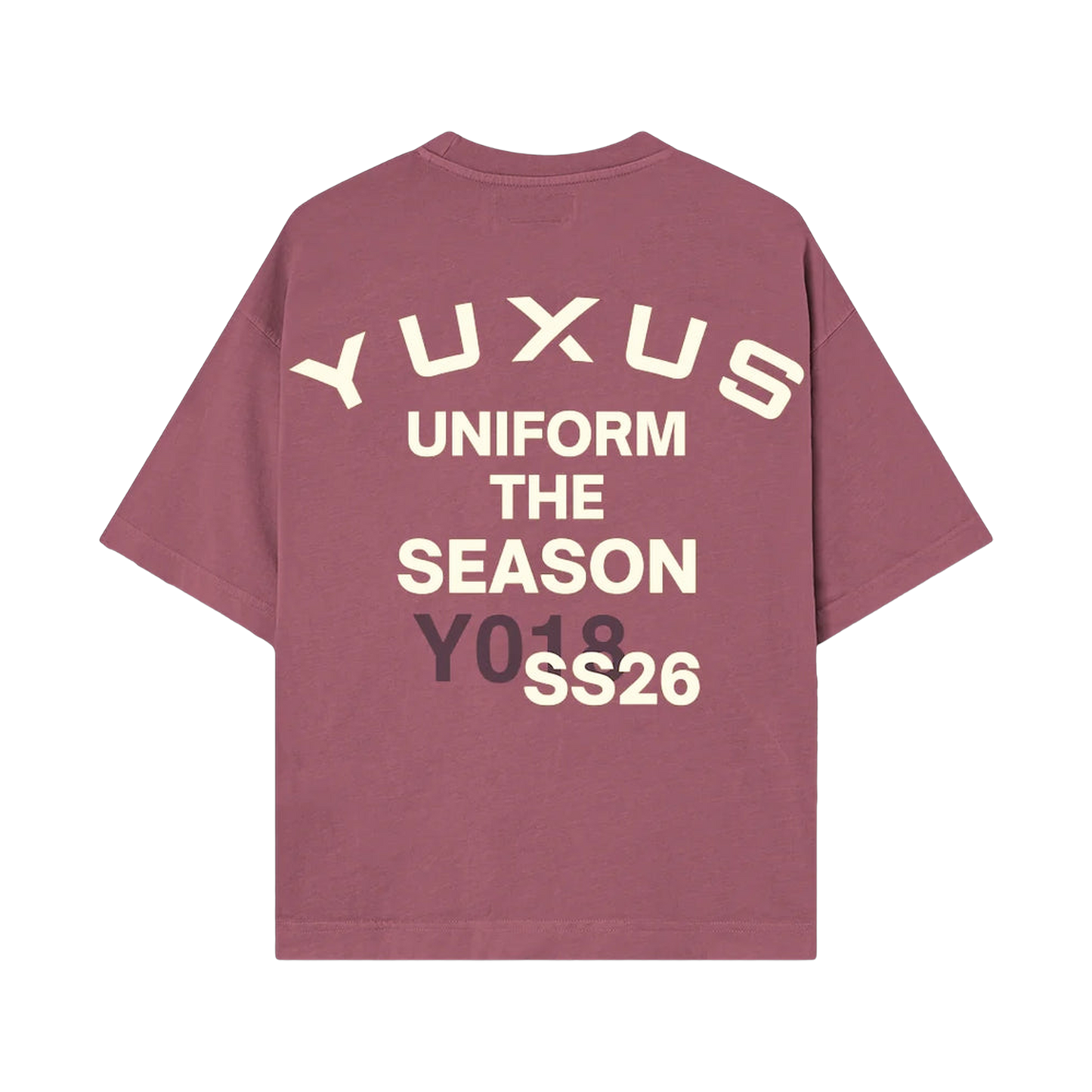 Yuxus Elya Rouge Tee - burgundy, cream | Saturday Concept