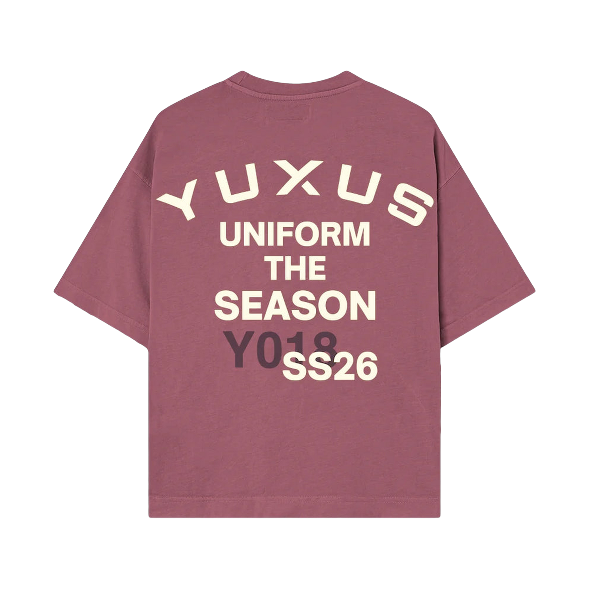 Yuxus Elya Rouge Tee - burgundy, cream | Saturday Concept