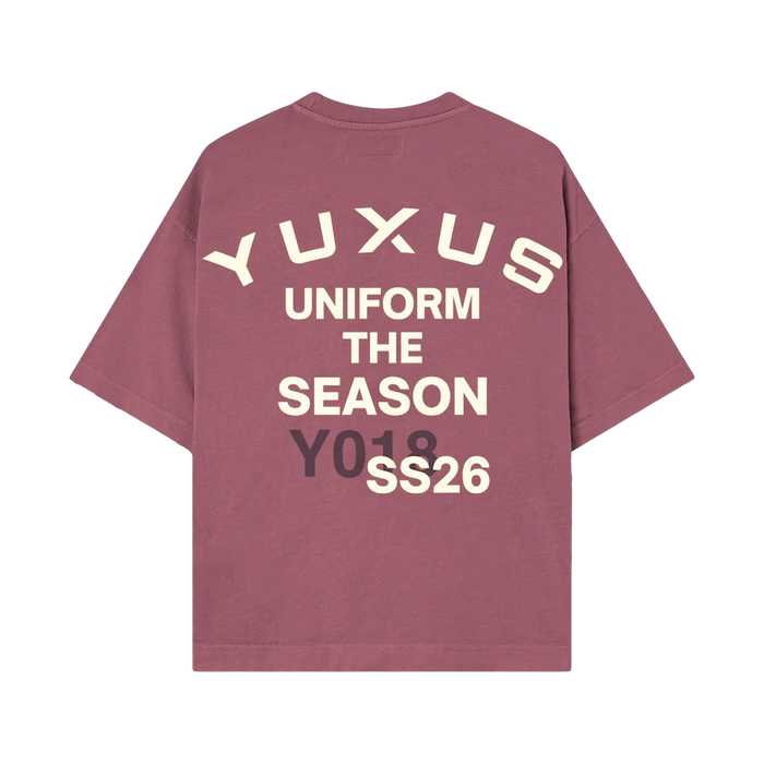 Yuxus Elya Rouge Tee - burgundy, cream | Saturday Concept