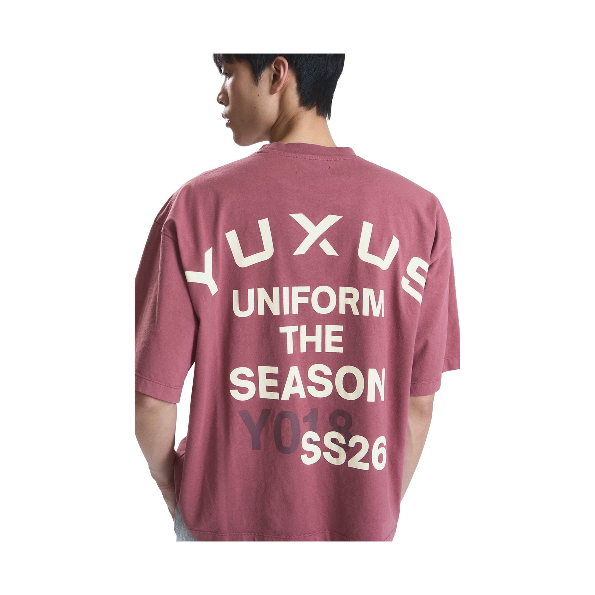 Yuxus Elya Rouge Tee - burgundy, cream | Saturday Concept
