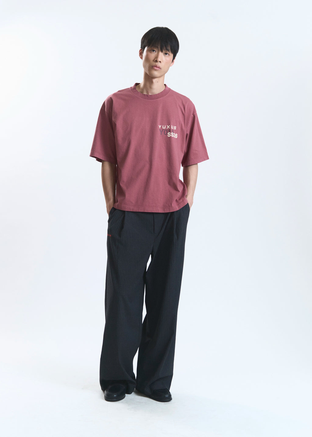 Yuxus Elya Rouge Tee - burgundy, cream | Saturday Concept