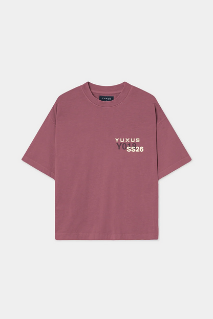Yuxus Elya Rouge Tee - burgundy, cream | Saturday Concept