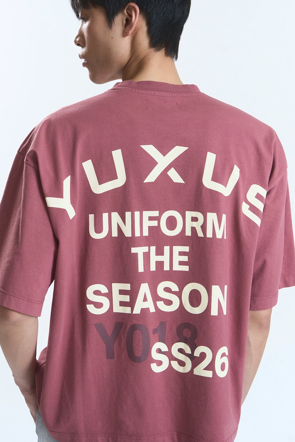 Yuxus Elya Rouge Tee - burgundy, cream | Saturday Concept