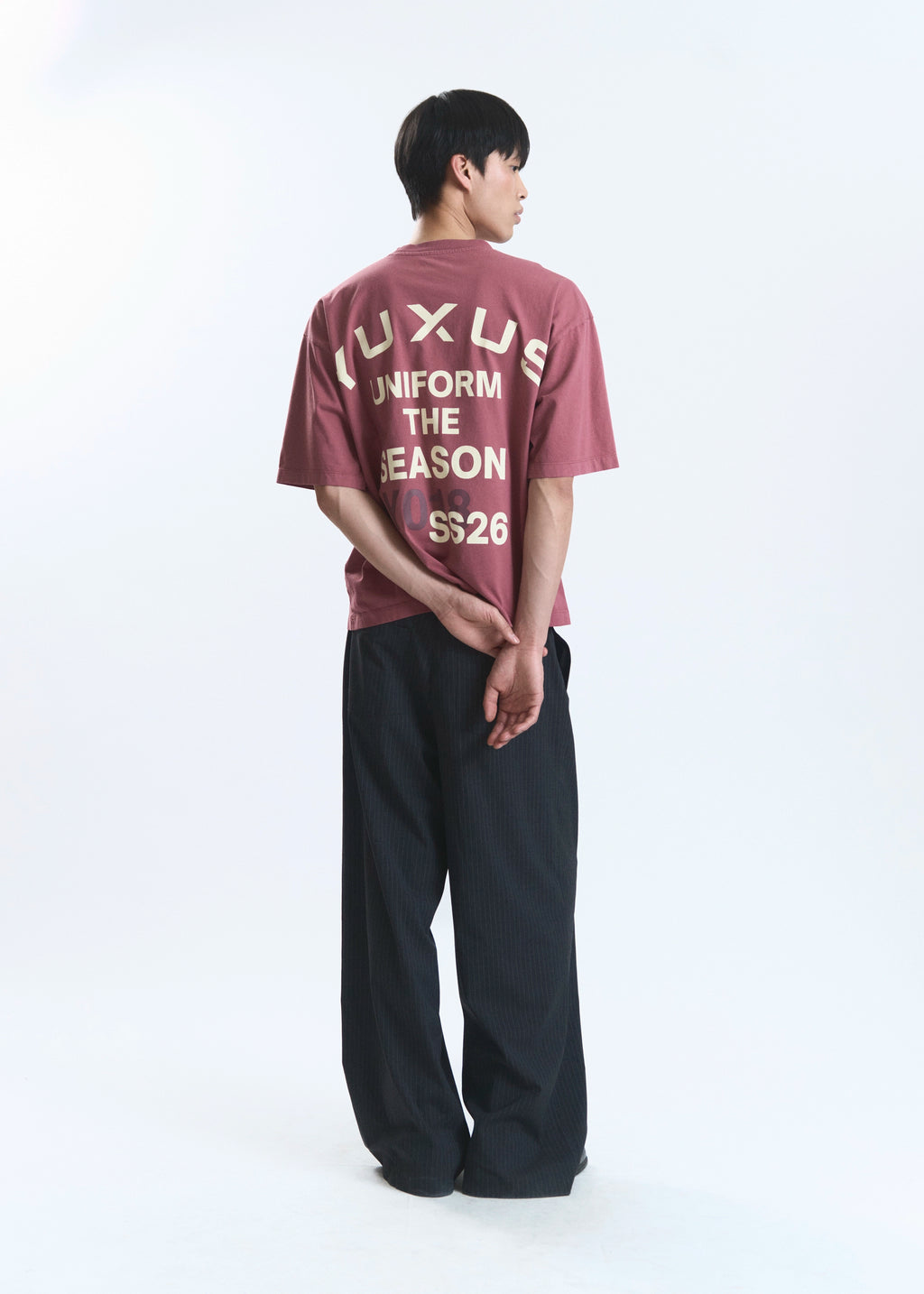 Yuxus Elya Rouge Tee - burgundy, cream | Saturday Concept