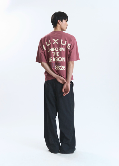 Yuxus Elya Rouge Tee - burgundy, cream | Saturday Concept