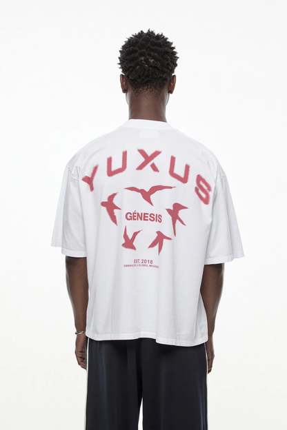 Yuxus Genesis Maple Tee - white, red | Saturday Concept