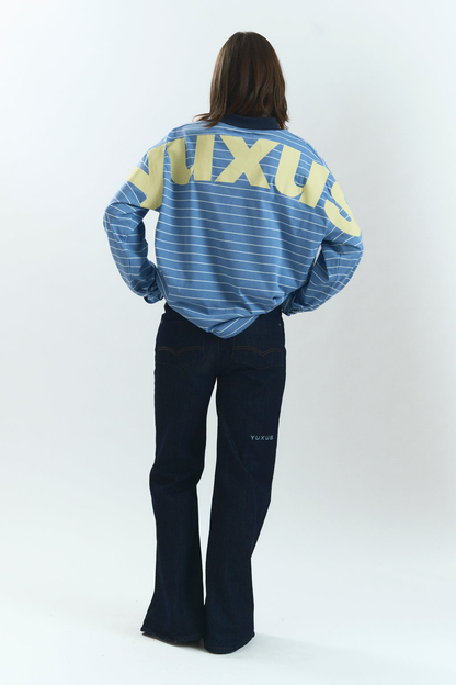 Yuxus Lowercase Shift Long Sleeve - blue | Saturday Concept