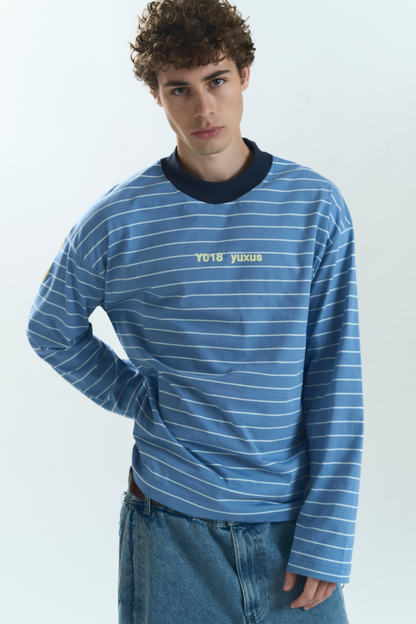 Yuxus Lowercase Shift Long Sleeve - blue | Saturday Concept
