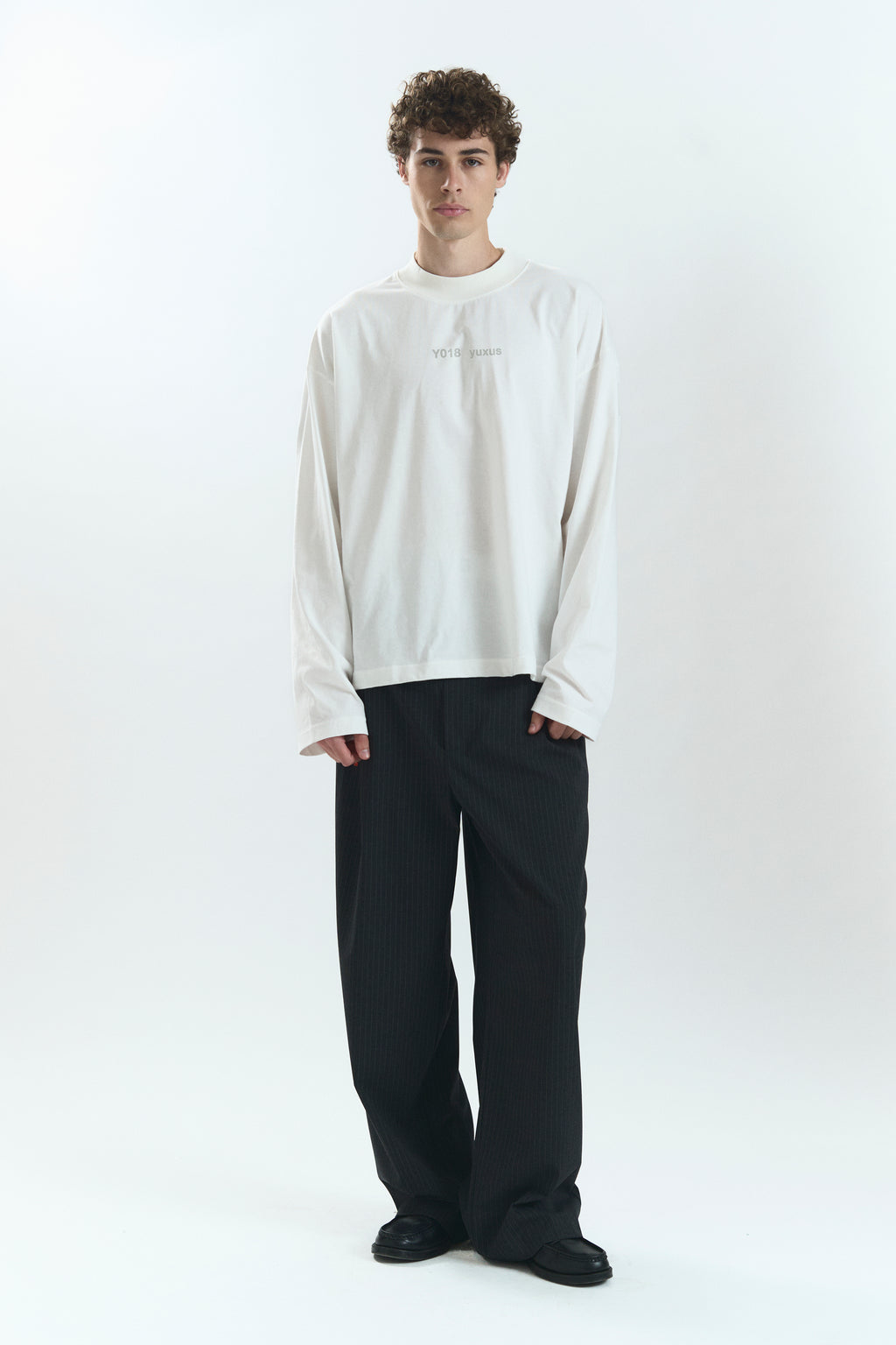 Yuxus Lowercase Surface Long Sleeve - white | Saturday Concept