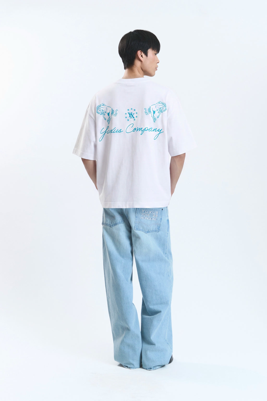 Yuxus Marvyn Tee - blue, white | Saturday Concept