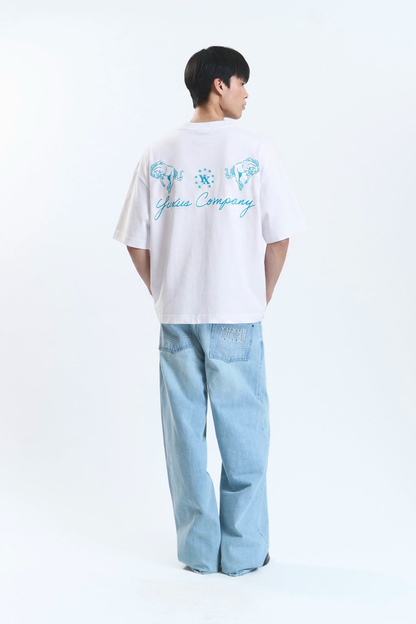 Yuxus Marvyn Tee - blue, white | Saturday Concept