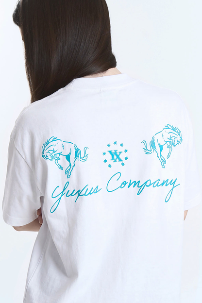 Yuxus Marvyn Tee - blue, white | Saturday Concept
