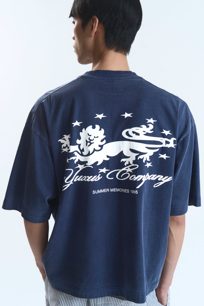 Yuxus Memories Kern Tee - navy, white | Saturday Concept